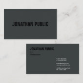 Carte De Visite Modèle professionnel moderne élégant Anthracite (Devant / Derrière)