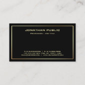Carte De Visite Modèle professionnel moderne Elegant Black Gold (Dos)