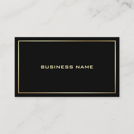 Carte De Visite Modèle professionnel moderne Elegant Black Gold (Devant)