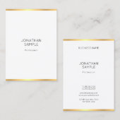 Carte De Visite Modèle professionnel moderne Elegant Gold White (Devant / Derrière)