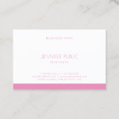 Carte De Visite Modèle professionnel moderne élégant rose blanc (Dos)