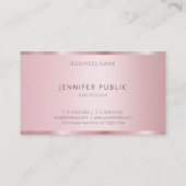 Carte De Visite Modèle professionnel moderne élégant Rose or (Dos)