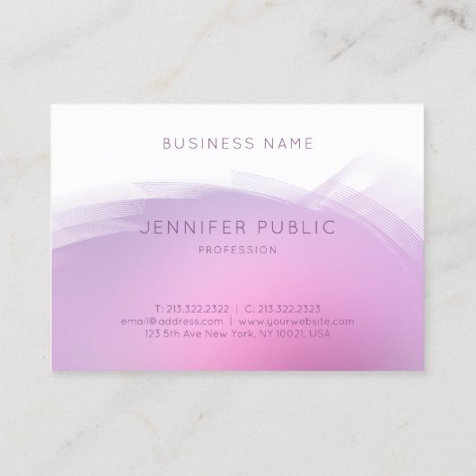 Carte De Visite Modèle professionnel moderne élégant rose violet (Dos)