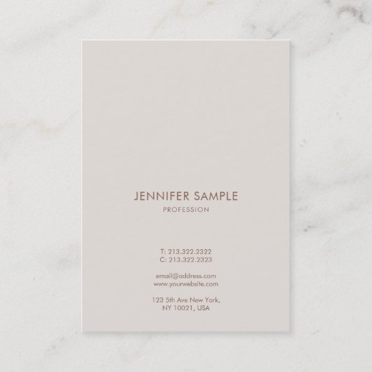 Carte De Visite Modèle professionnel moderne Élégant Script Simple (Dos)