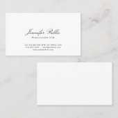 Carte De Visite Modèle professionnel moderne Elegant White Clean (Devant / Derrière)