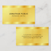 Carte De Visite Modèle professionnel moderne Faux Gold Elegant (Devant / Derrière)
