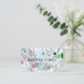 Carte De Visite Modèle Professionnel Moderne Rose Bleu Vert Tendan (Debout devant)