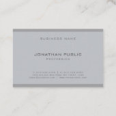 Carte De Visite Modèle professionnel moderne simple élégant gris (Dos)