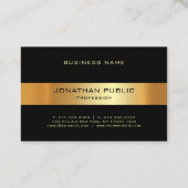 Carte De Visite Modèle professionnel noir et or moderne (Dos)