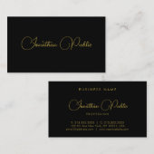 Carte De Visite Modèle Professionnel Noir Et Or Personnalisé (Devant / Derrière)