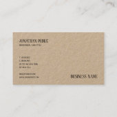 Carte De Visite Modèle professionnel papier Kraft Real moderne (Dos)