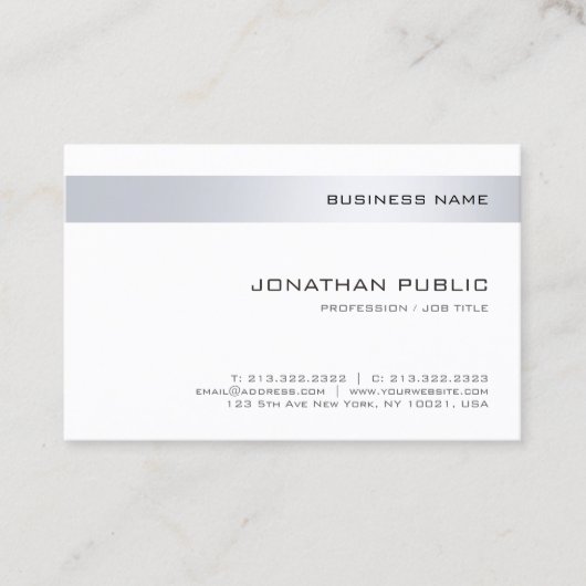 Carte De Visite Modèle professionnel simple Élégant (Devant)
