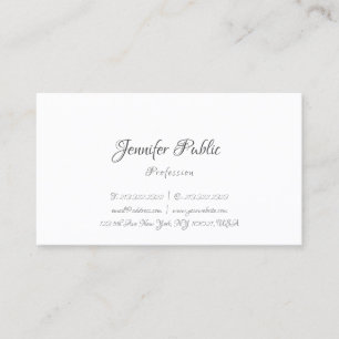 Carte De Visite Modèle professionnel simple manuscrit élégant