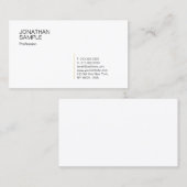 Carte De Visite Modèle professionnel simple moderne Gold White (Devant / Derrière)