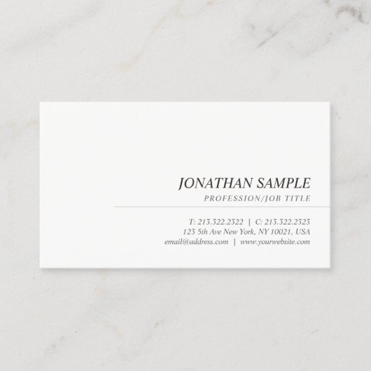 Carte De Visite Modèle professionnel simple tendance moderne éléga (Devant)