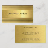 Carte De Visite Modèle professionnel sophistiqué Black Gold (Devant / Derrière)