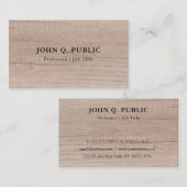 Carte De Visite Modèle professionnel sur mesure élégant en bois (Devant / Derrière)