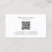 Carte De Visite Modèle QR Code élégant moderne et épuré Profession (Dos)
