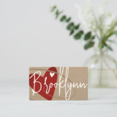 Carte De Visite Modèle QR Code Fabriqué Avec L'Amour Artistes Coeu (Debout devant)