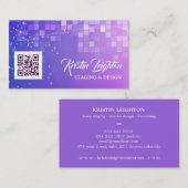 Carte De Visite Modèle QR Code Ultra Violet (Devant / Derrière)