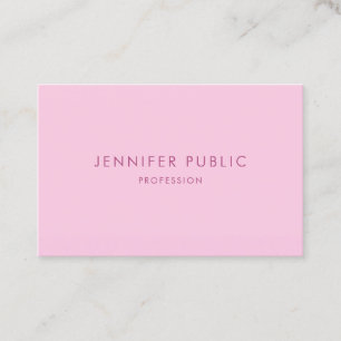 Carte De Visite Modèle rose élégant moderne Simple Professionnel