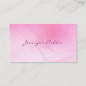 Carte De Visite Modèle rose élégant Script manuscrit moderne (Devant)