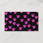 Carte De Visite Modèle rose et noir lumineux d'empreinte de patte (Dos)