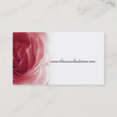 Carte De Visite Modèle rose floral rouge mou personnel (Dos)
