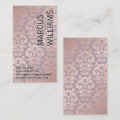 Carte De Visite Modèle rose Gold Damask (Devant / Derrière)