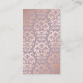 Carte De Visite Modèle rose Gold Damask | Cuir rembourré (Dos)