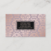 Carte De Visite Modèle rose Gold Damask | Luxe (Dos)