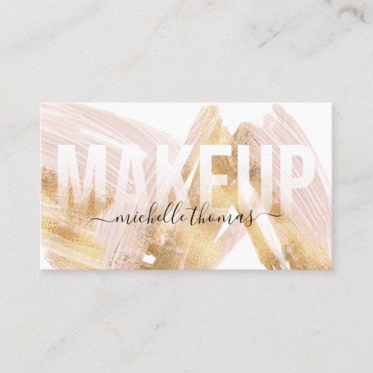 Carte De Visite Modèle rose pâle de signature de l'artiste maquill (Devant)
