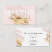 Carte De Visite Modèle rose pâle de signature de l'artiste maquill (Devant / Derrière)