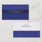Carte De Visite Modèle Royal Blue Zebra (Devant / Derrière)