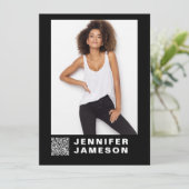 Carte de visite modèle Signature | Code QR + 4 Pho (Debout devant)