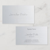 Carte De Visite Modèle Silver professionnel élégant moderne tendan (Devant / Derrière)