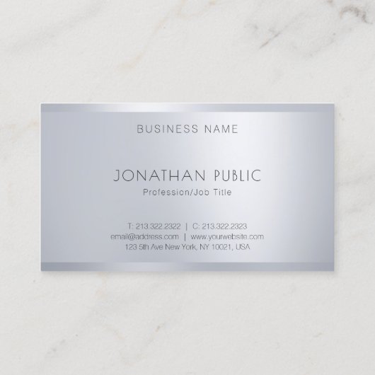 Carte De Visite Modèle Silver tendance Monogram Cool professionnel (Dos)