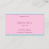 Carte De Visite Modèle simple créatif moderne rose et bleu (Dos)