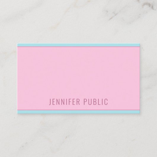 Carte De Visite Modèle simple créatif moderne rose et bleu (Devant)