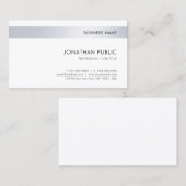Carte De Visite Modèle simple d'argent élégant professionnel (Devant / Derrière)