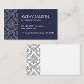 Carte De Visite Modèle simple de Damas d'entreprise (Devant / Derrière)