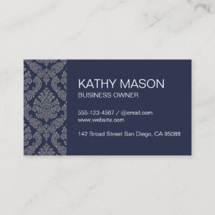 Carte De Visite Modèle simple de Damas d'entreprise