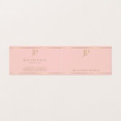 Carte De Visite Modèle simple de monogramme d'or élégant moderne (Extérieur déplié)