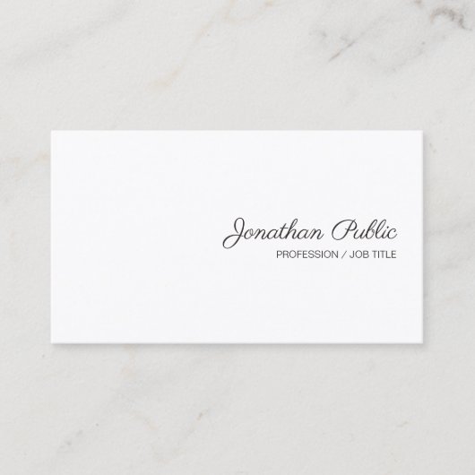 Carte De Visite Modèle simple de nom de script manuscrit moderne (Devant)