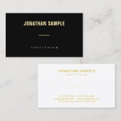 Carte De Visite Modèle simple de texte de nom en or personnalisé m (Devant / Derrière)