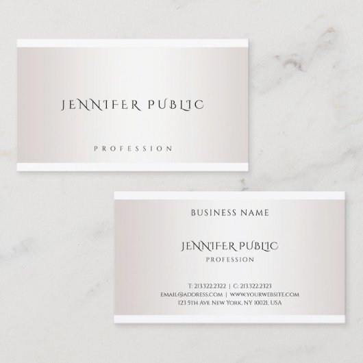 Carte De Visite Modèle simple élégant de conception moderne (Devant / Derrière)