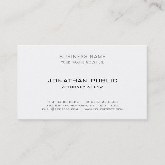 Carte De Visite Modèle simple élégant moderne de cabinet juridique (Devant)
