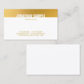 Carte De Visite Modèle simple élégant professionnel blanc or (Devant / Derrière)