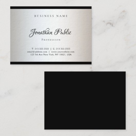 Carte De Visite Modèle simple manuscrit moderne créatif chic (Devant / Derrière)