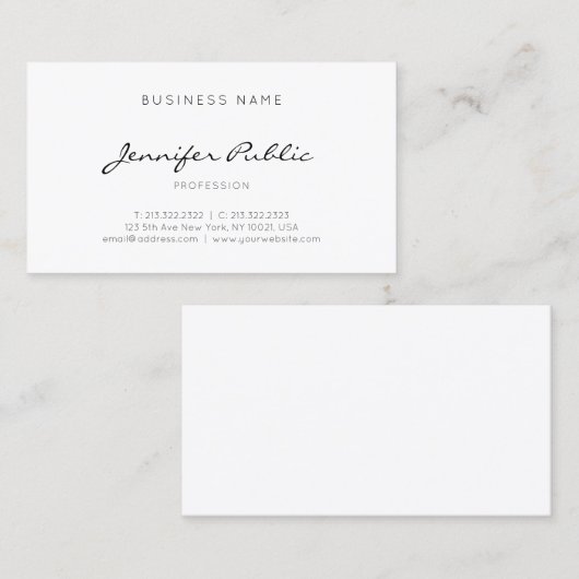 Carte De Visite Modèle simple moderne de manuscrit manuscrit (Devant / Derrière)